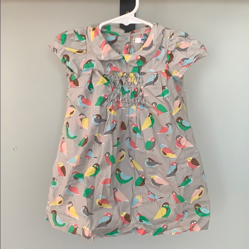Baby Boden smocked bird dress with bloomers